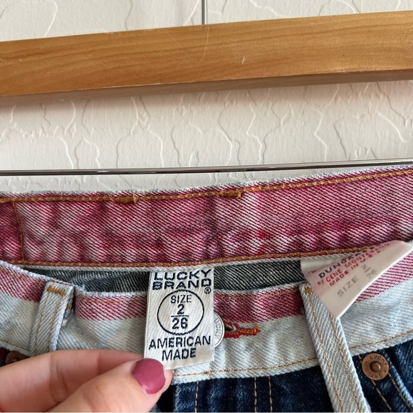 Vintage Y2K Lucky Brand American Flag Print Denim Low Rise Jean - Picture 5 of 8
